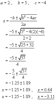 example #1 using the formula