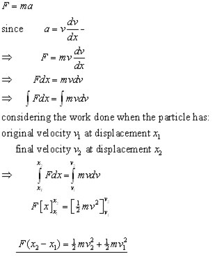 work energy mathematical proof of equation
