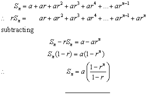 geometrical series sum