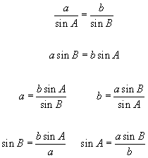 sine rule derivatives