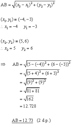 distance between 2 points problem#1